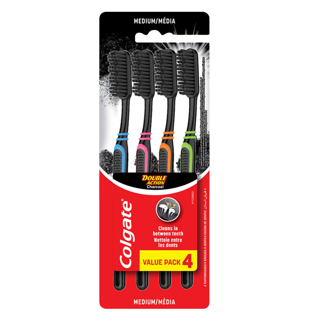 Colgate Double Action Charcoal Tooth brush 4 Pack