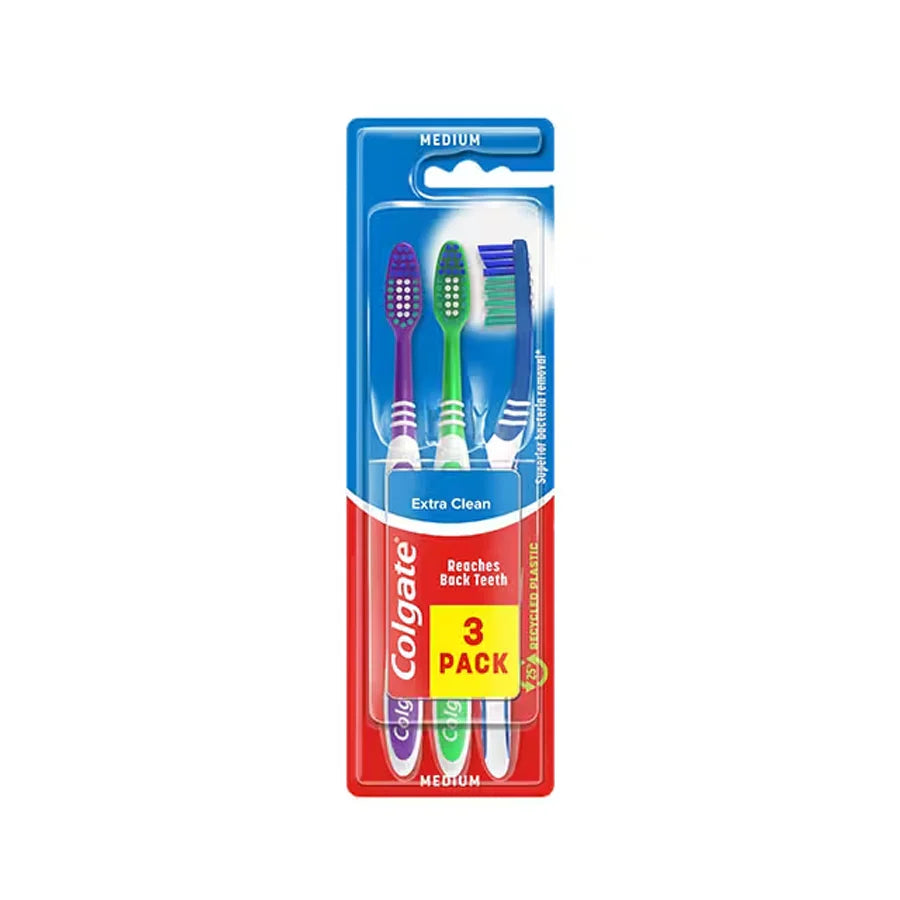 Colgate Extra Clean Tooth Brush 3 Pack