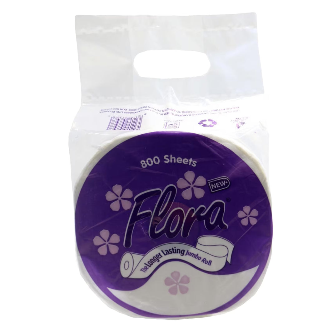 Flora Jumbo Bathroom Tissue Small Core White 100M