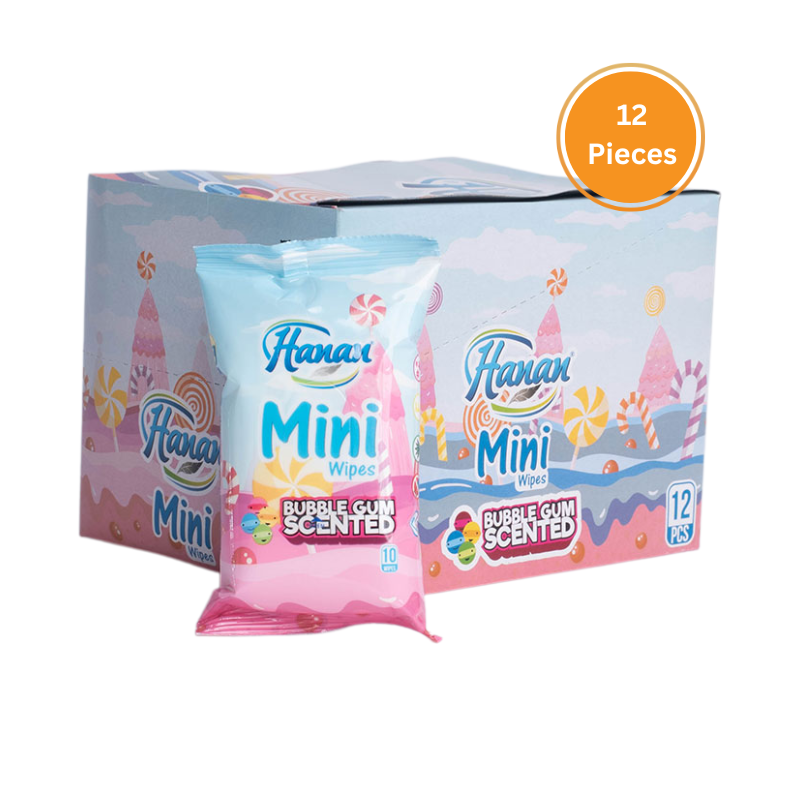 Hanan Bubble Gum Wipes 10S Outer 12 Pieces