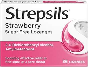 Strepsils Strawberry Sugar Free 36'S