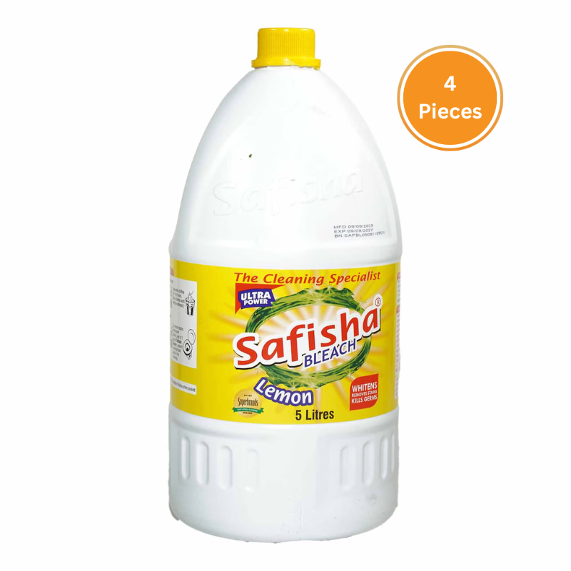 Safisha Bleach Lemon 5L Box 4 Pieces