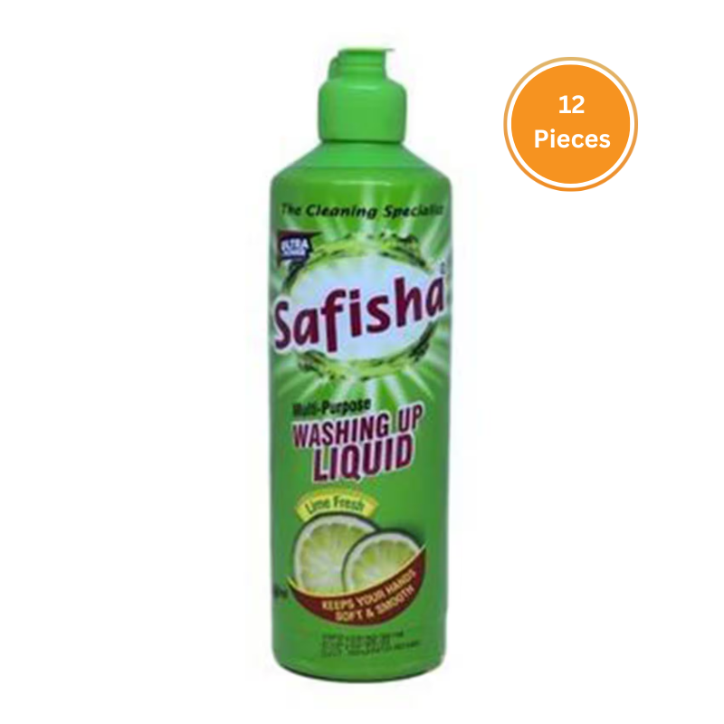 Safisha Multi Purpose Dish Washing Liquid Lime 500Ml Box 12 Pieces