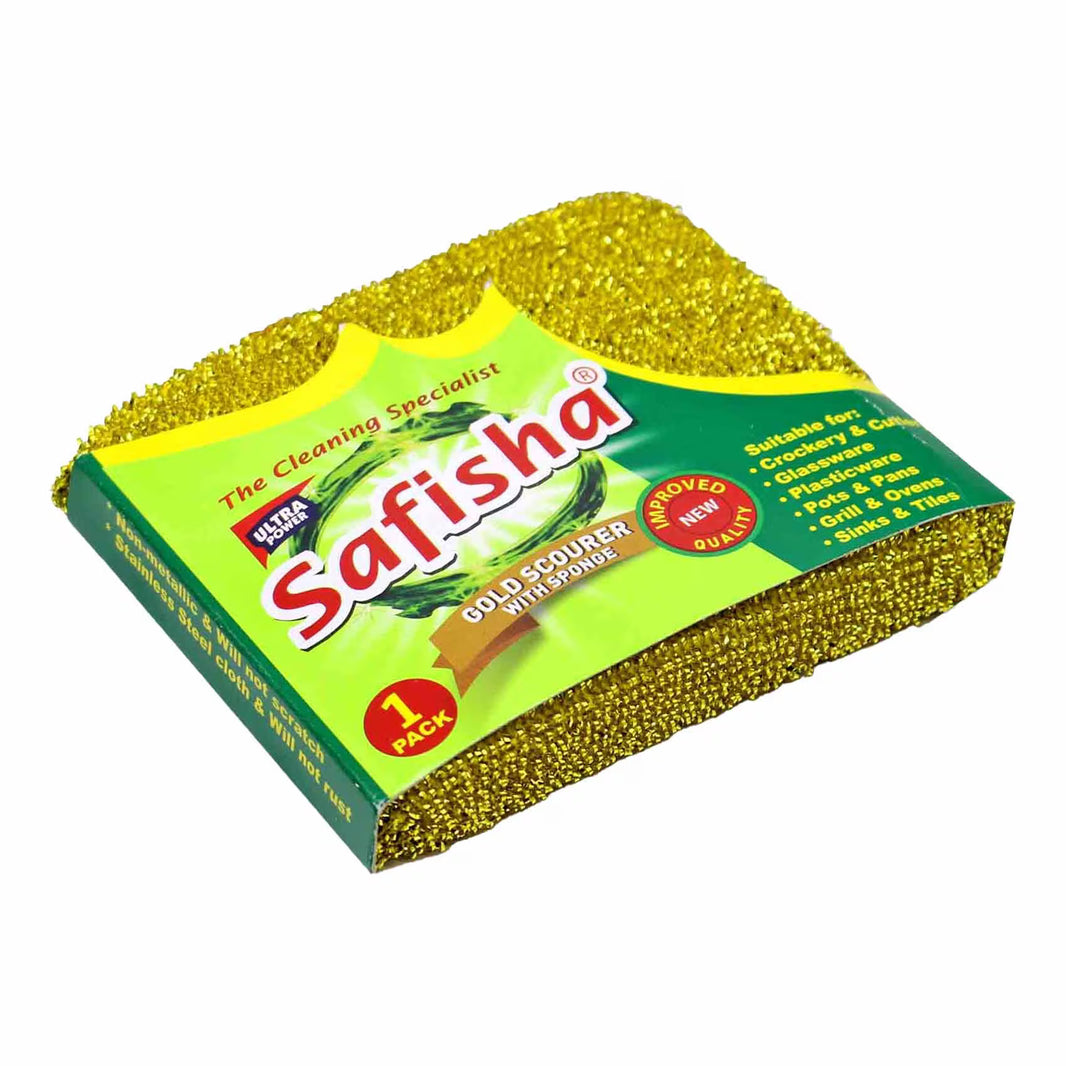 Safisha Scourer + Sponge Gold