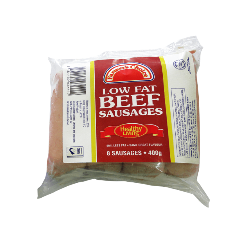 Farmer's Choice Beef Low Fat Sausages 400G