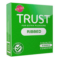 Trust Ribbed Condoms 3'S