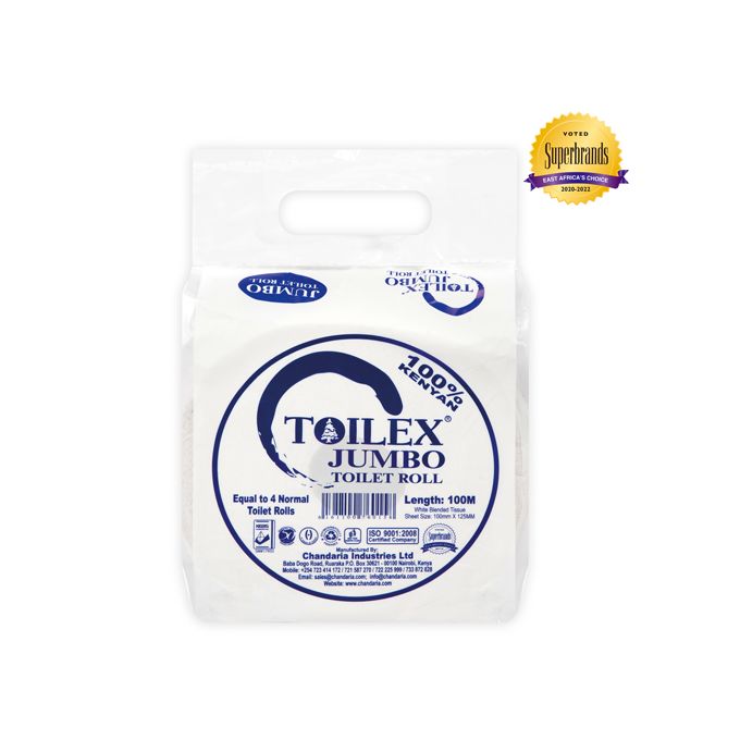 Toilex Jumbo Tissue Wrapped 100Mm