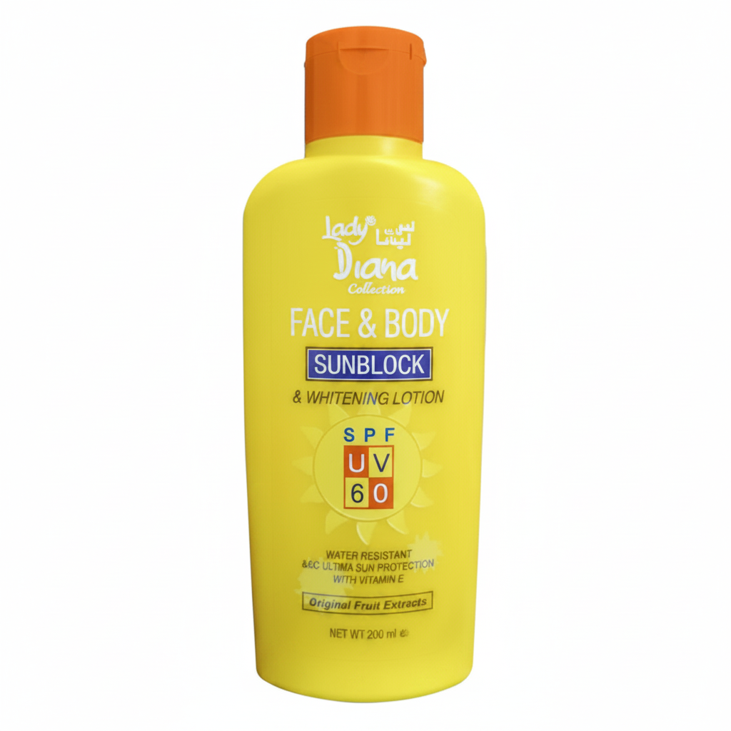 Lady Diana Spf 60 Uv Sunblock Lotion 200Ml