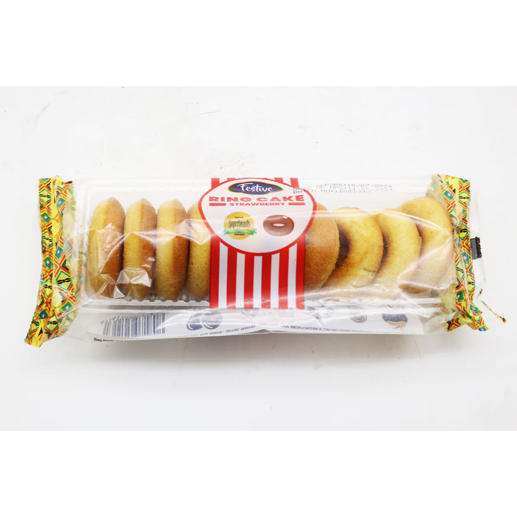 Festive Ring Cake Strawberry 90Gm