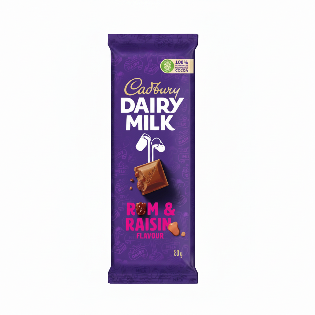 Dairy Milk Chocolate Rum & Raising 80G