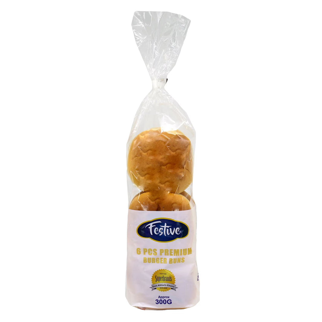 Festive Premium Burger Buns 6Pcs Sliced 300G