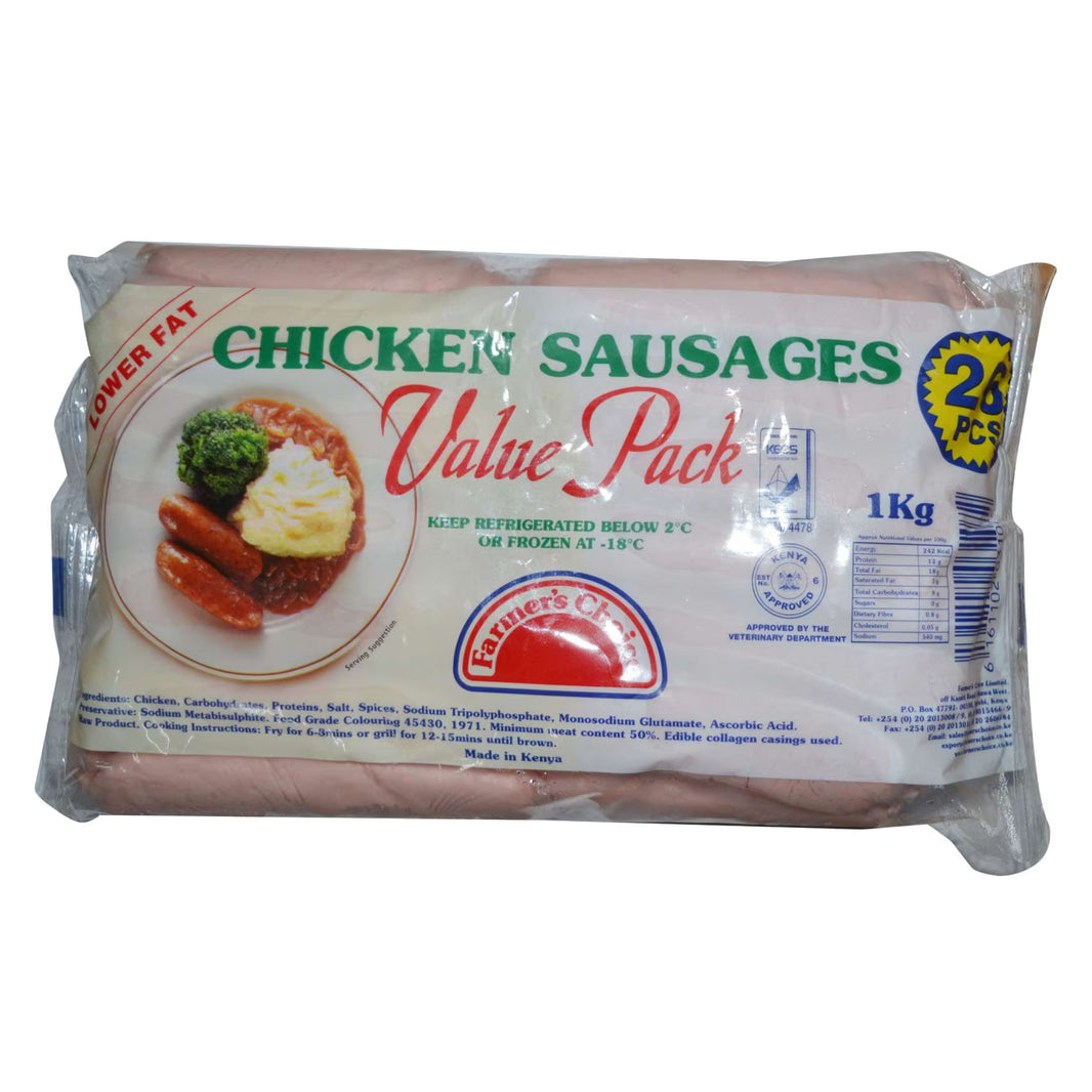 Farmer's Choice Chicken Sausages Value Pack 1Kg