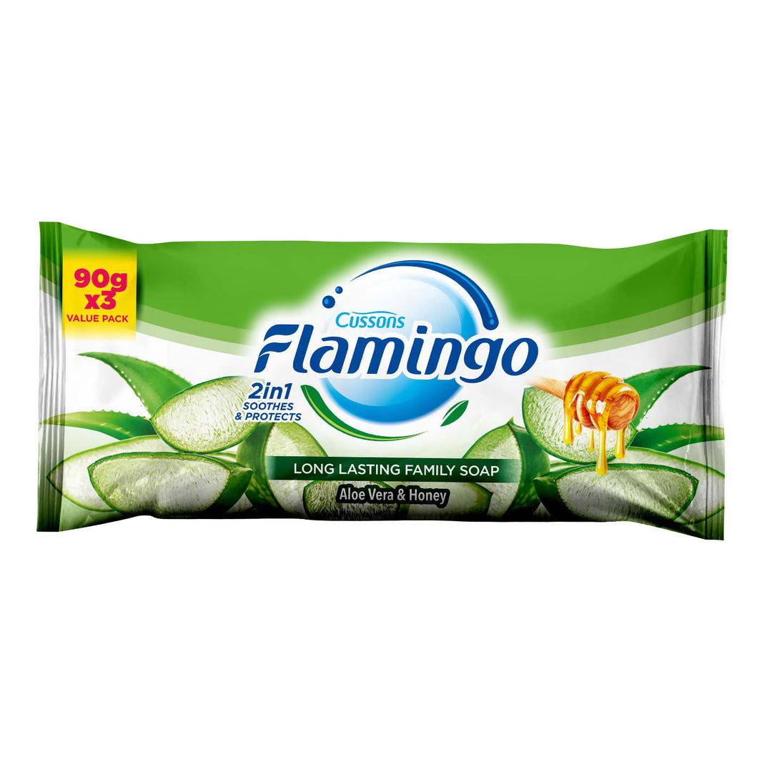 Flamingo 2 in 1 Aloe Vera & Honey Bathing Soap 3X90G