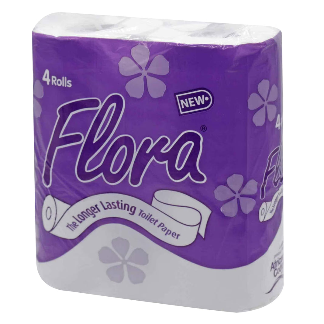 Flora Toilet Paper Roll White 4S