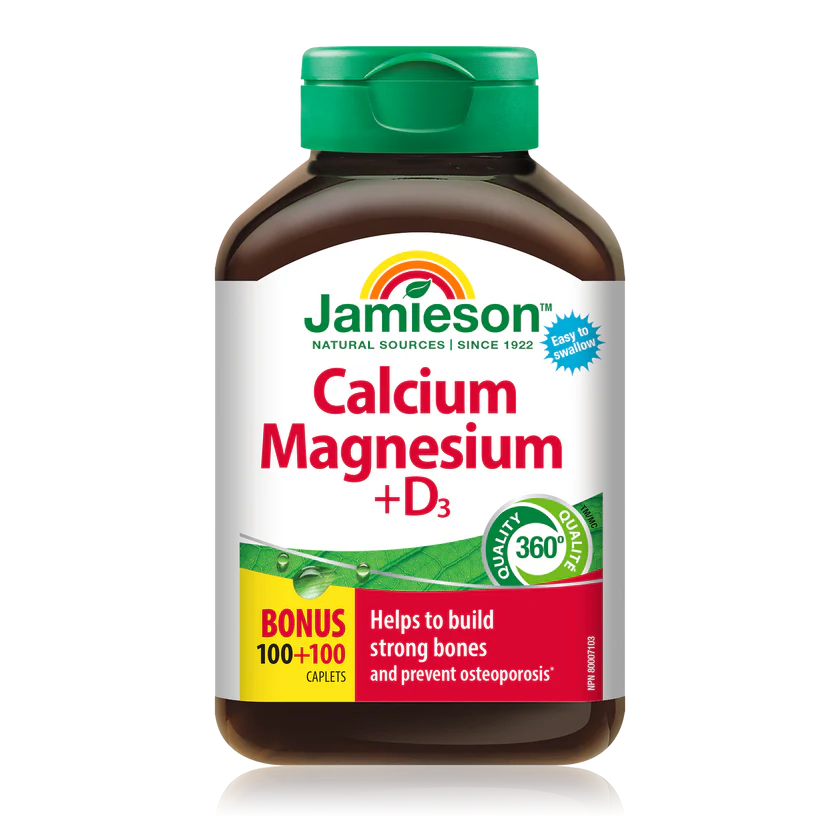 Jamieson Calcium Magnesium + D3 Caplets 200'S