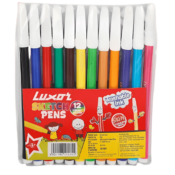 Luxor Felt Pen Assorted Pkt 12 pcs