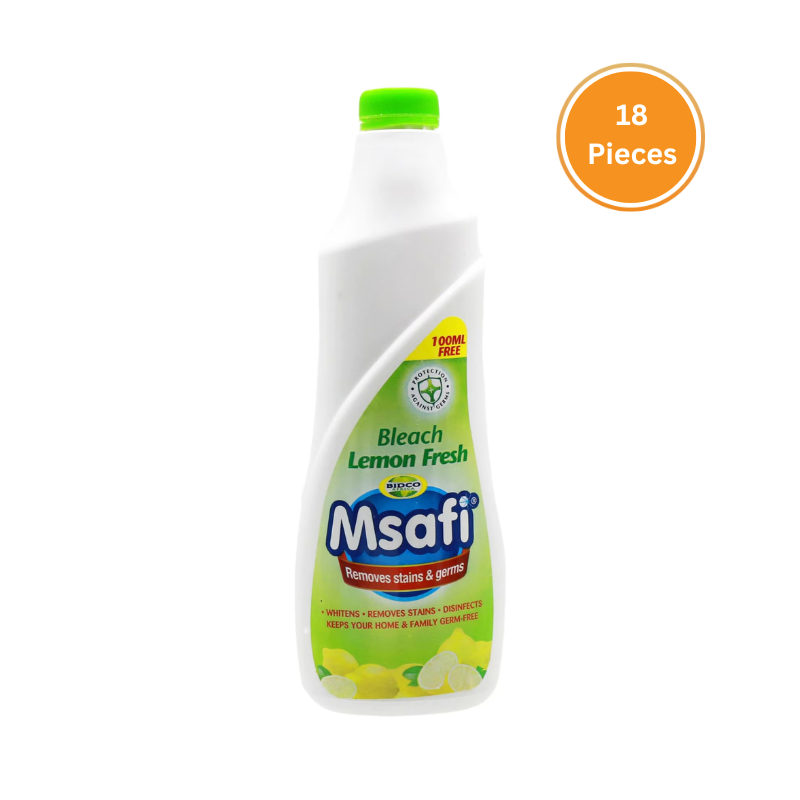 Msafi Bleach Lemon 600Ml Box 18 Pieces
