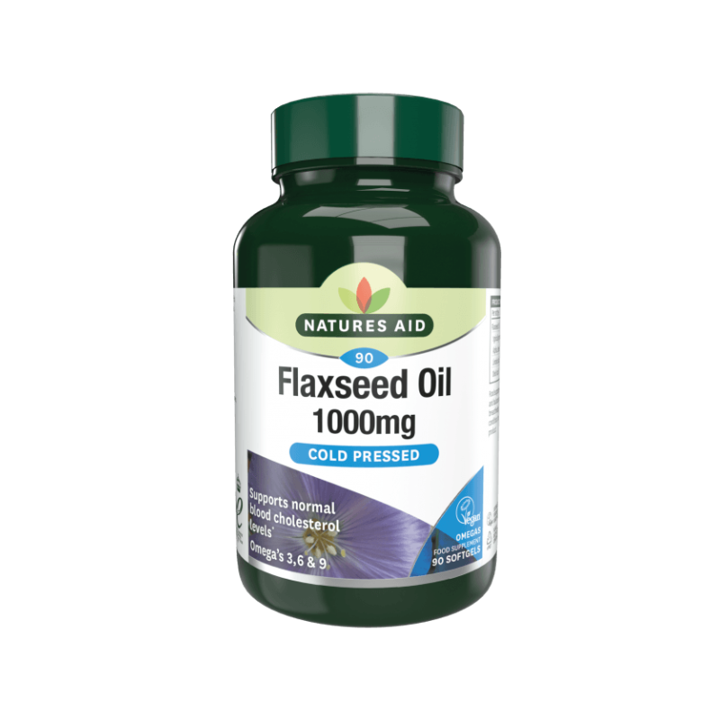Natures Aid Flaxseed Oil 1000Mg Softgels 90'S
