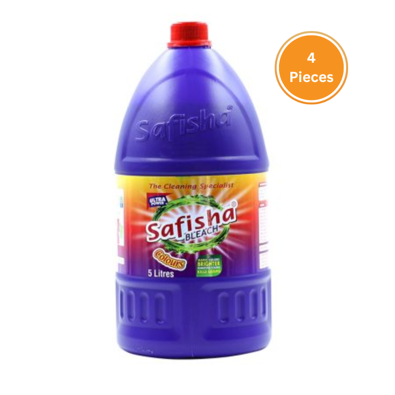 Safisha Bleach Coloured 5 Litres x 4 Pieces Box