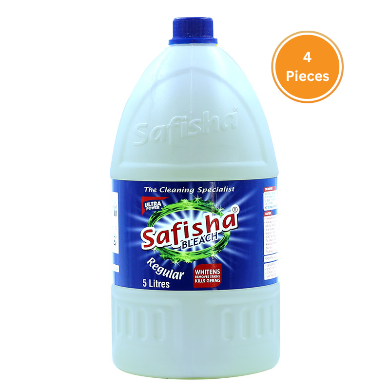 Safisha Bleach Regular 5Litre x 4 Pieces Box