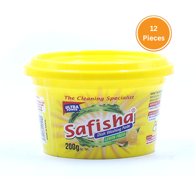Safisha Dish Washing Paste Lemon 200G Box 12 Pieces