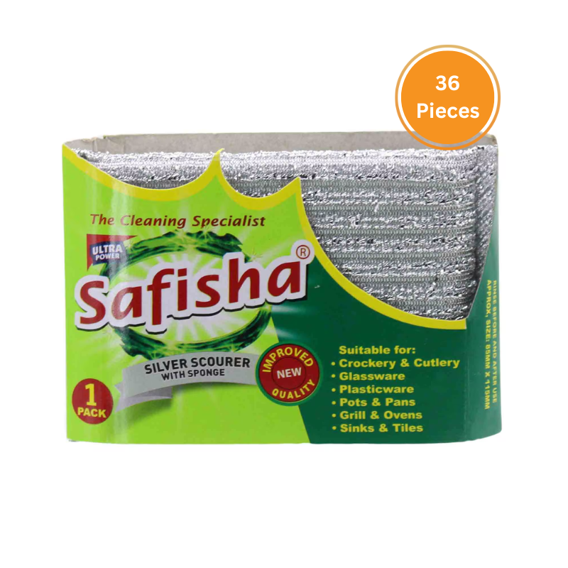 Safisha Scourer + Sponge Shinny Bale 36 Pieces