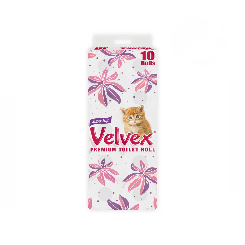 Velvex Tissue Printed Pink 10Pk
