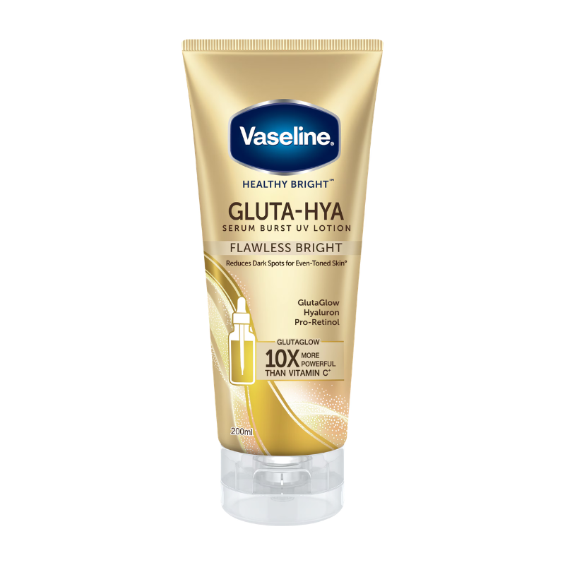 Vaseline Gluta Hya Flawless Bright Serum Burst UV Lotion 200ml
