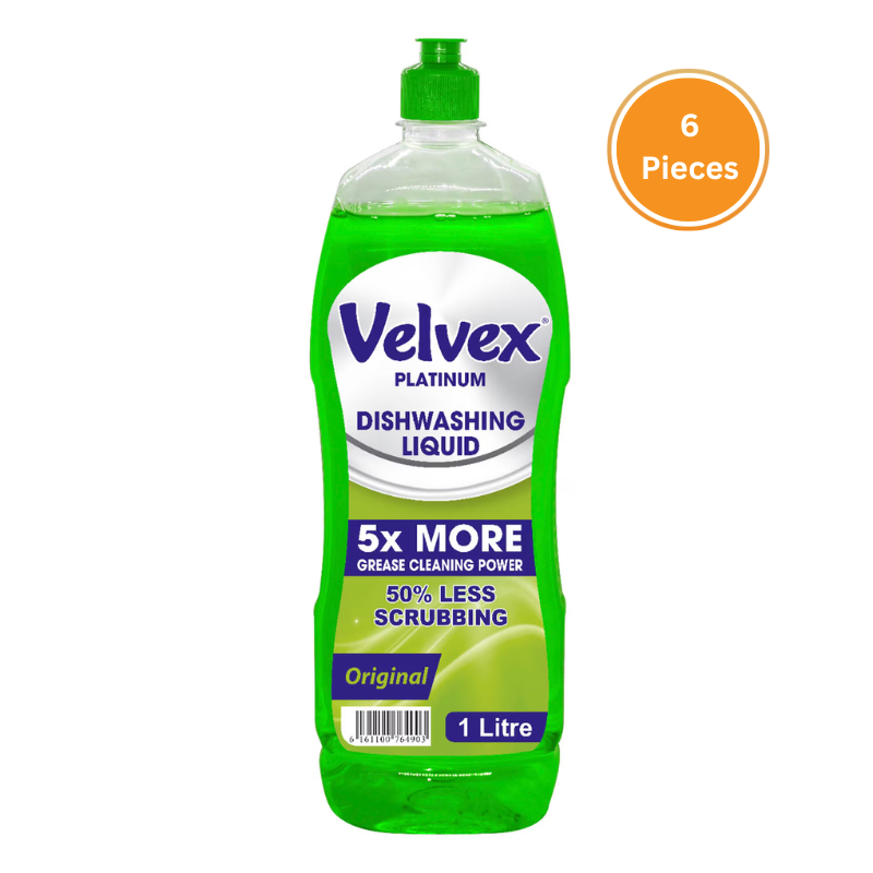 Velvex Dish Washing Liquid Original 1 Litre Box 6 Pieces