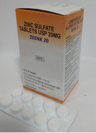 Zinc Sulphate Tabs 20Mg 100`S
