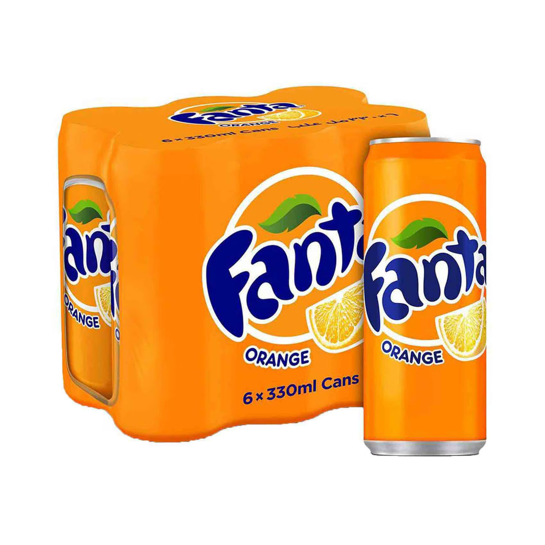 Fanta Orange Canned Soda 330Ml 6Pcs