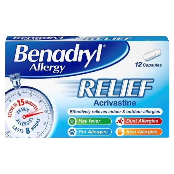 Benadryl Allergy Relief 8Mg Capsules 12'S